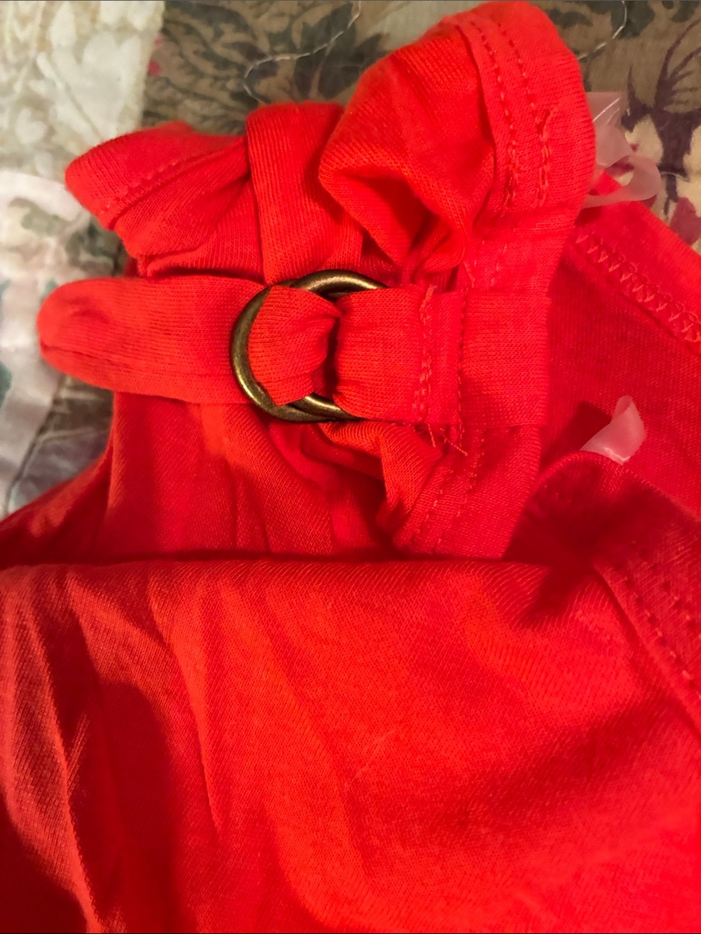 Energie Bright orange Ruffle-Shoulder Tank with Ring Detail - Picture 4 of 6